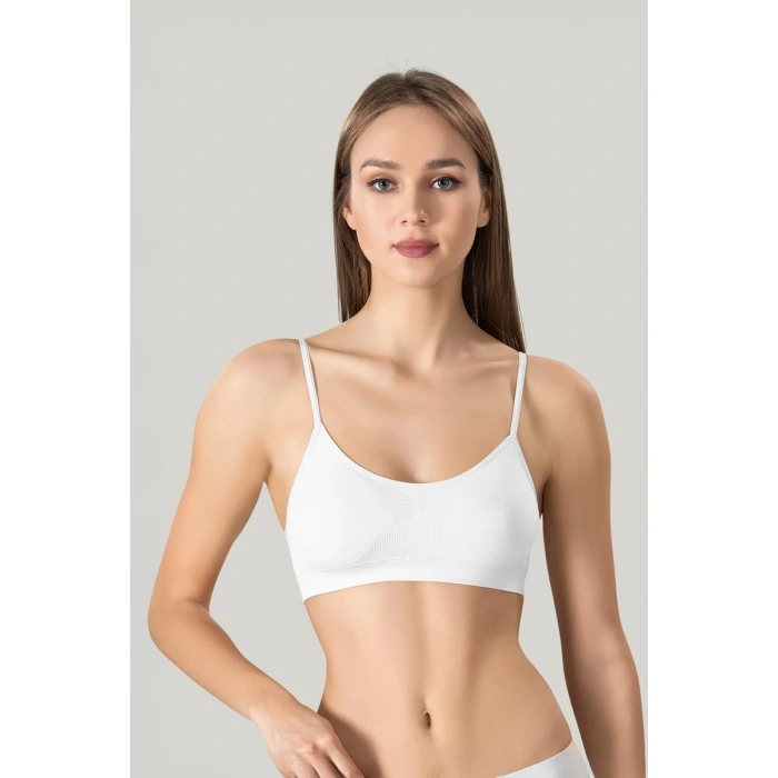 Kadın Ince Askılı Pedli Büstiyer Yarım Atlet Sütyen 3lü Set