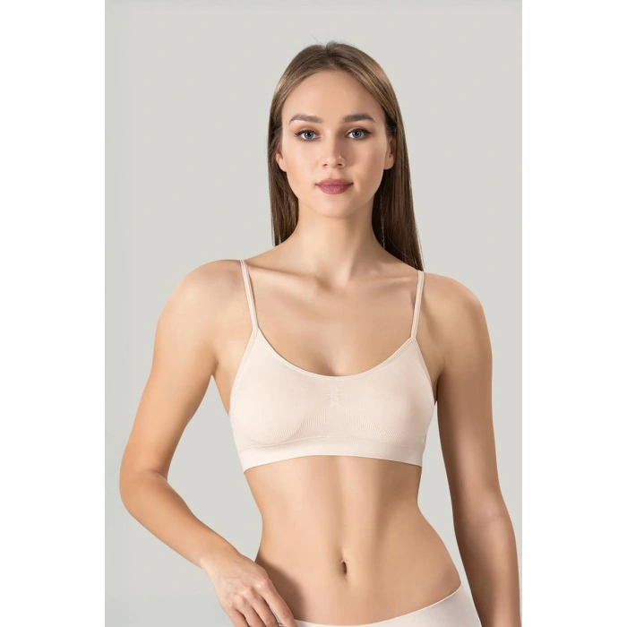 Kadın Ince Askılı Pedli Büstiyer Yarım Atlet Sütyen 3lü Set.