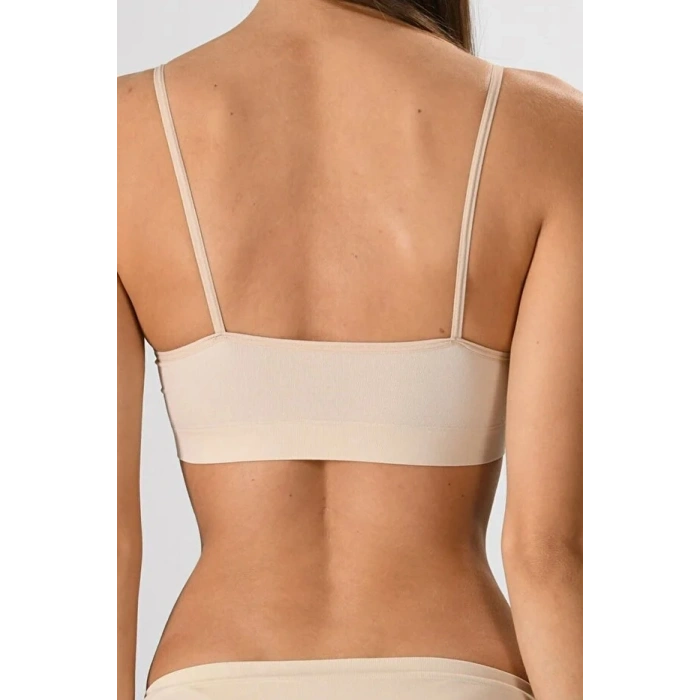 Kadın Ince Askılı Pedli Büstiyer Yarım Atlet Sütyen 3lü Set.