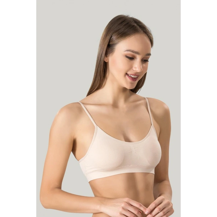 Kadın Ince Askılı Pedli Büstiyer Yarım Atlet Sütyen 3lü Set.
