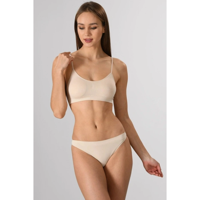 Kadın Ince Askılı Pedli Büstiyer Yarım Atlet Sütyen 3lü Set.