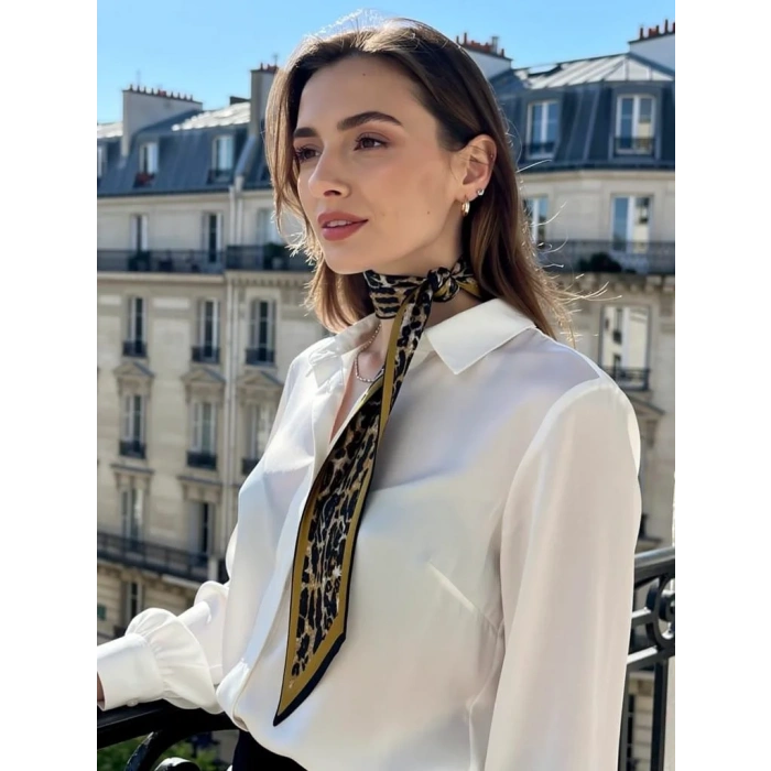 Kadın Leopar Desen Boyun Fuları-Boyun ve Saç Aksesuarı, Şık Görünüm, Hediye İçin Uygun