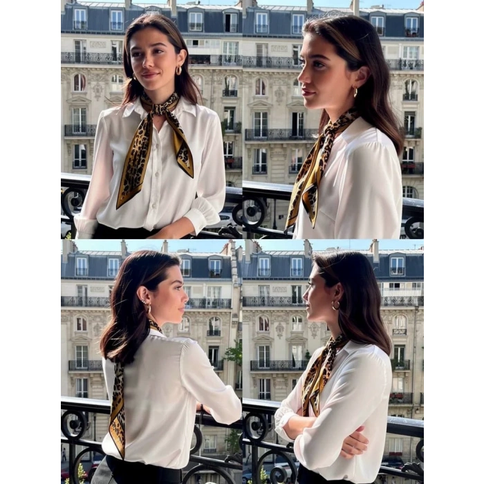 Kadın Leopar Desen Boyun Fuları-Boyun ve Saç Aksesuarı, Şık Görünüm, Hediye İçin Uygun