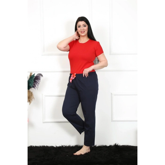 Kadın Pamuklu Büyük Beden Alt Pijama Lacivert