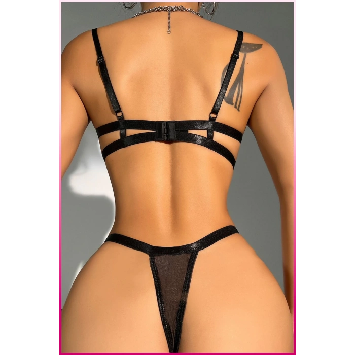 Kadın Siyah Midye Sütyen Takım