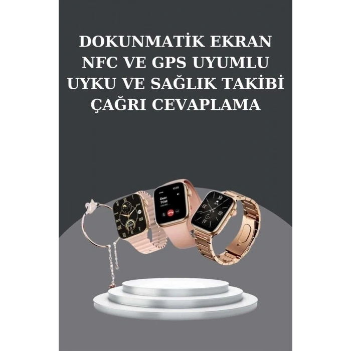 Kadınlara Özel Bileklik Hediyeli Akıllı Saat Ve Dijital Göstergeli Anc Özellikli Bluetooth Kulaklık