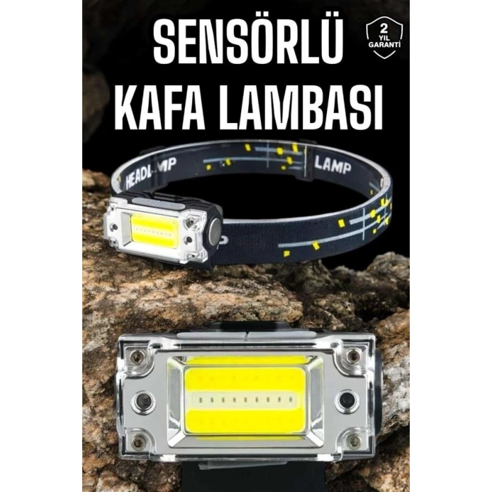 Kafa Lambası Kamp Feneri Balıkçı Feneri Başlıklı Suya Dayanıklı