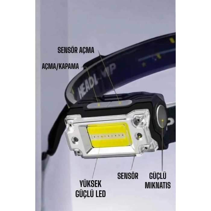 Kafa Lambası Kamp Feneri Balıkçı Feneri Başlıklı Suya Dayanıklı