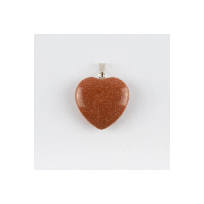 Kahve Yıldız Kalpli Doğaltaş Kolye Ucu