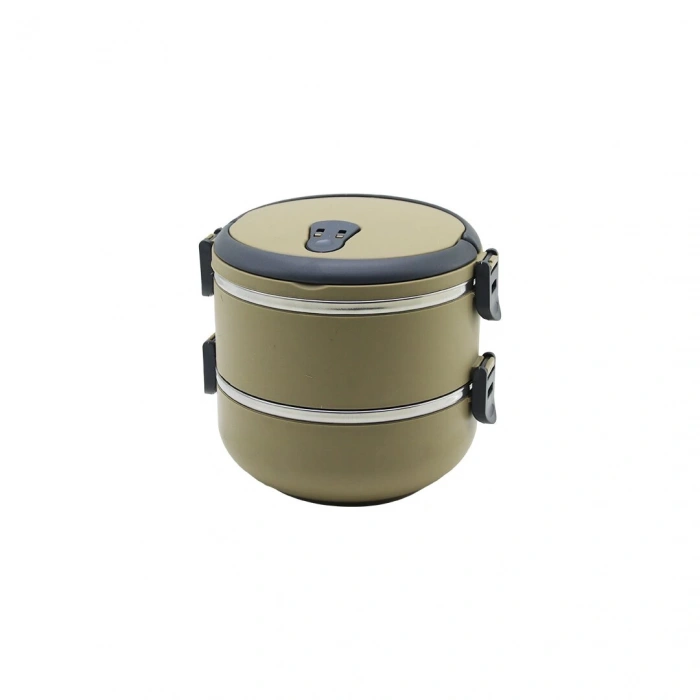 KAHVERENGİ 2Lİ SEFER TASI SAKLAMA KABI 1.2LT (4887)