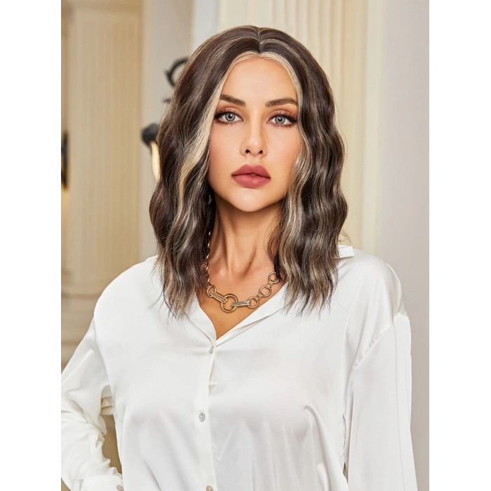 Kahverengi / Balköpüğü Röfleli Küt Tül Peruk