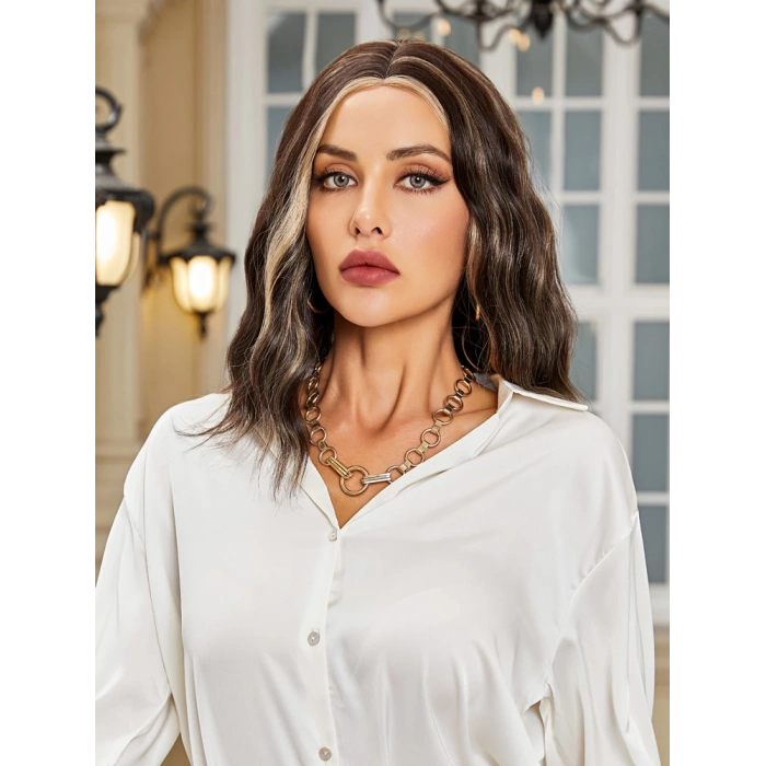 Kahverengi / Balköpüğü Röfleli Küt Tül Peruk