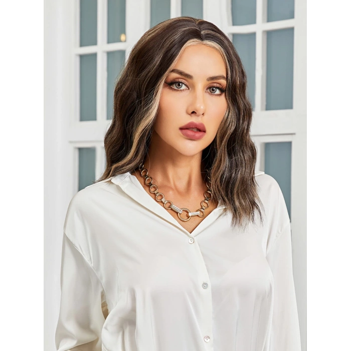 Kahverengi / Balköpüğü Röfleli Küt Tül Peruk