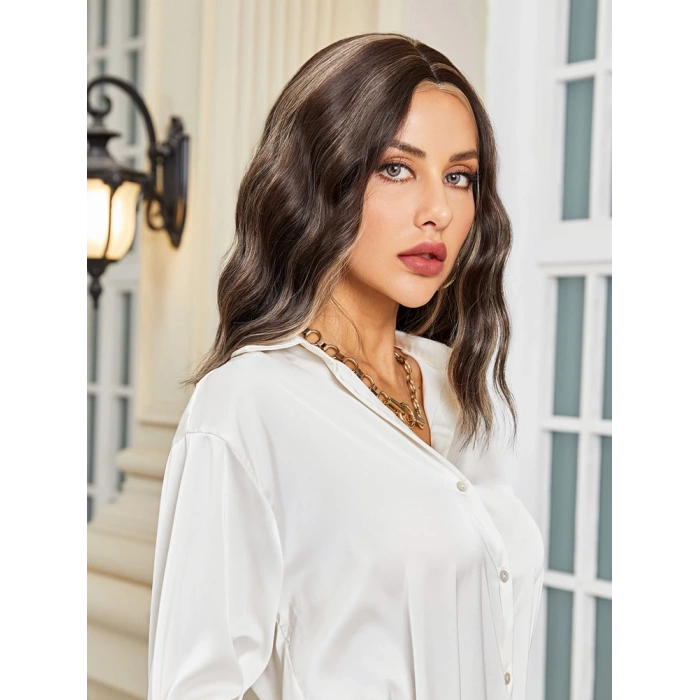 Kahverengi / Balköpüğü Röfleli Küt Tül Peruk