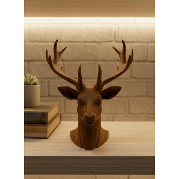 Kahverengi Geyik Biblo 23 Cm Dekoratif Şık Tasarım