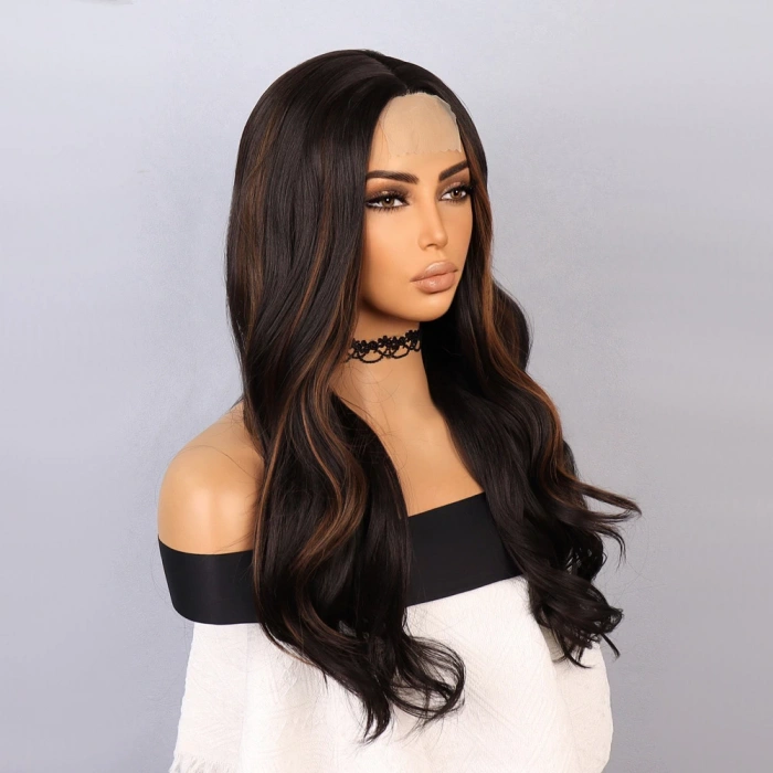 Kahverengi Karamel Işıltılı Tül Peruk