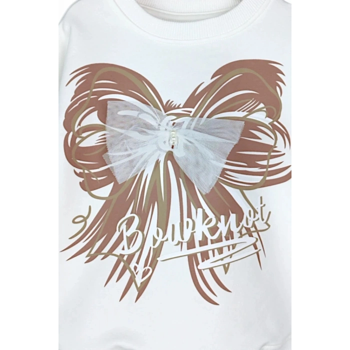 KAHVERENGİ LASTİKLİ PAÇA, PAMUKLU, DESENLİ, MEVSİMLİK, GÜNLÜK, KIZ ÇOCUK  ALT ÜST TAKIM