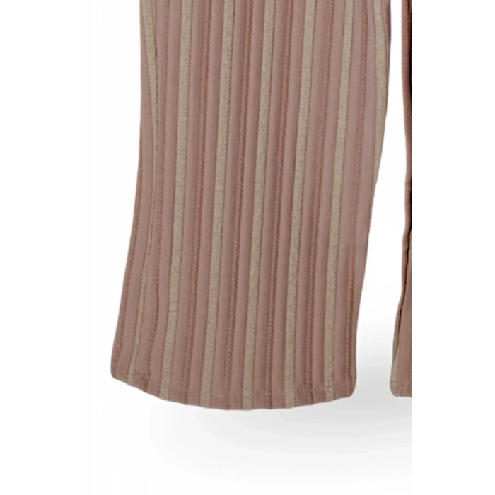 KAHVERENGİ LASTİKLİ PAÇA, PAMUKLU, DESENLİ, MEVSİMLİK, GÜNLÜK, KIZ ÇOCUK  ALT ÜST TAKIM