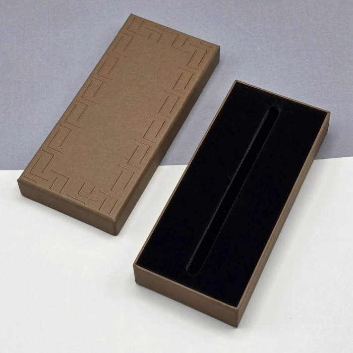 Kahverengi Özel Motifli Lüks Kalem Kutusu