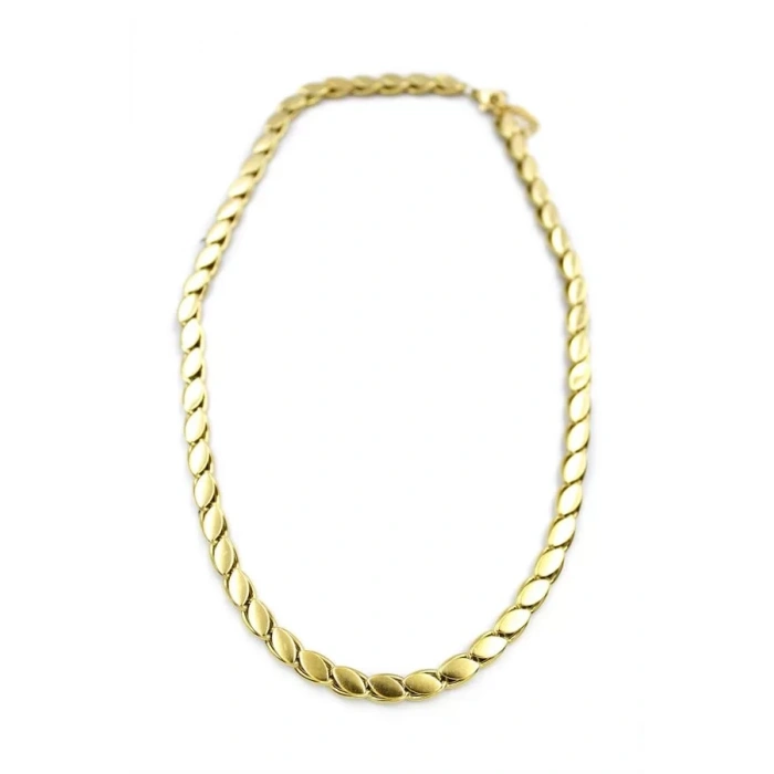 Kalın Kısa Arpa Zincir Kolye - Altın