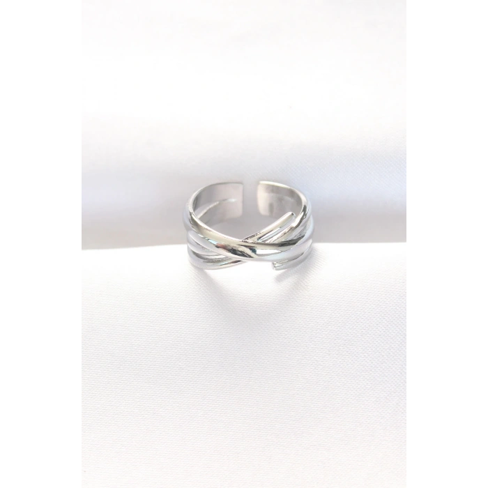 Kalın Silver Renk Ayarlanabilir Yüzük - TJ-BYK3102