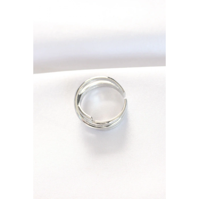 Kalın Silver Renk Ayarlanabilir Yüzük - TJ-BYK3102
