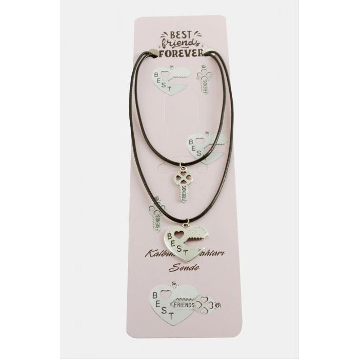 Kalp Anahtar Arkadaşlık Kolyeleri (Çift Kolye)