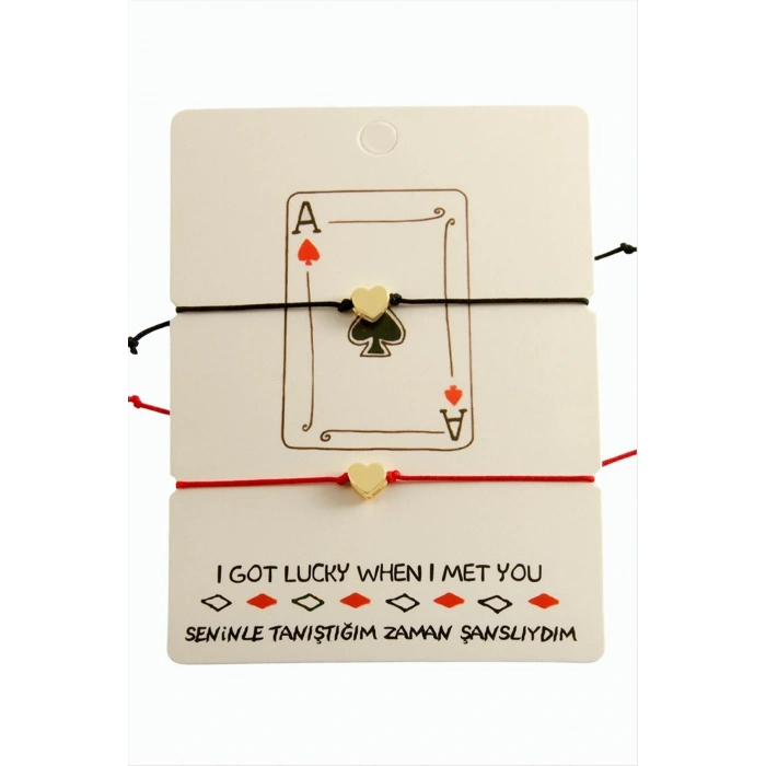 Kalp İp Bileklik 2 Adet