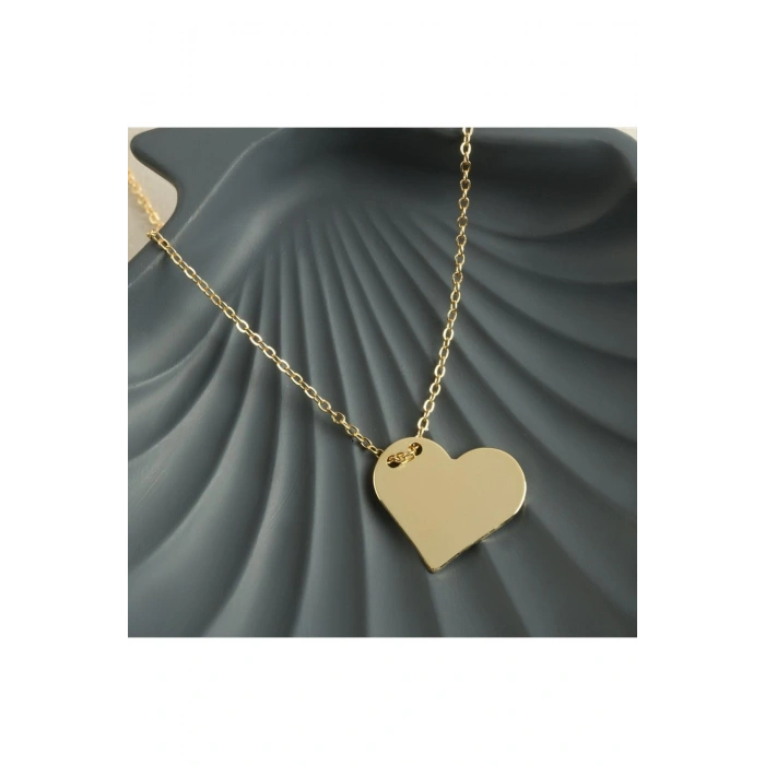 Kalp İsim Yazılabilir Boş Plaka Kolye