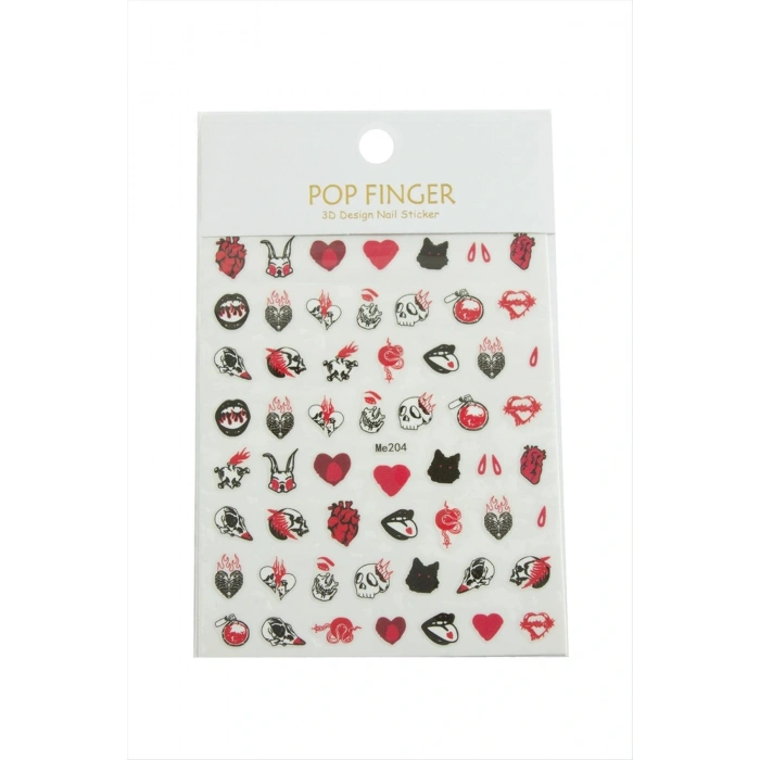 Kalp Kuru Kafa Tattoo Dövme Sticker