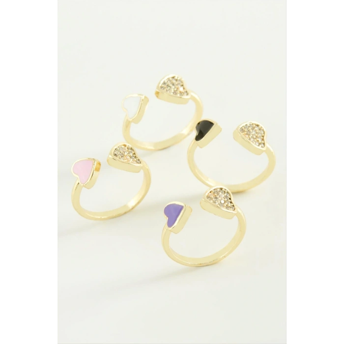 Kalp Taşlı Mineli Eklem Yüzük