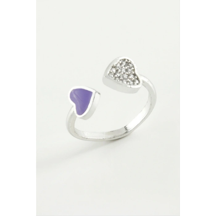 Kalp Taşlı Mineli Eklem Yüzük