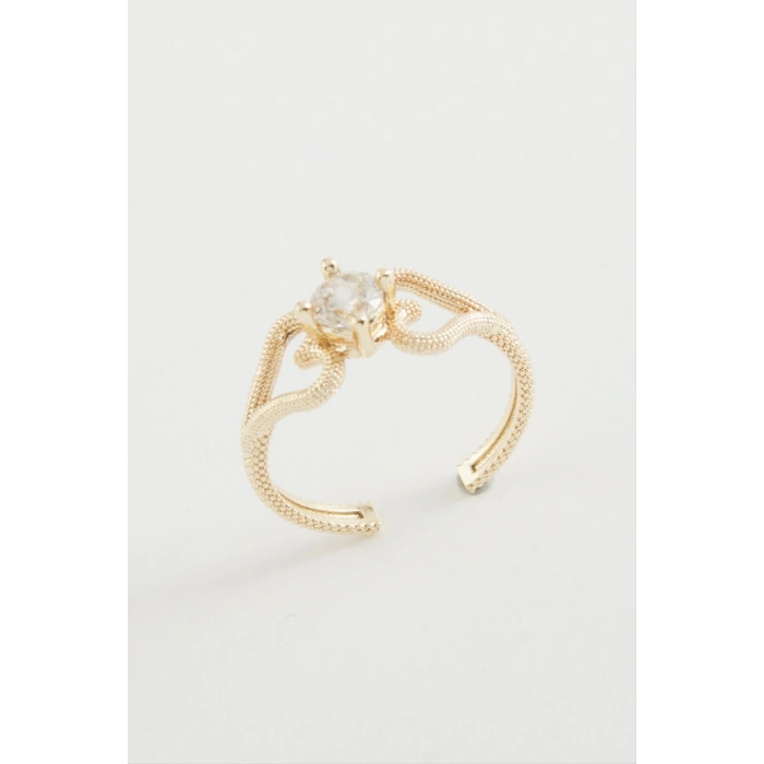 Kalp Tek Taşlı Yüzük