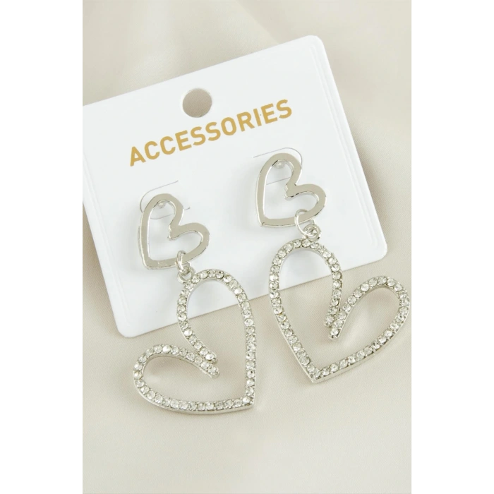 Kalp Yeni Sezon Taşlı Küpe