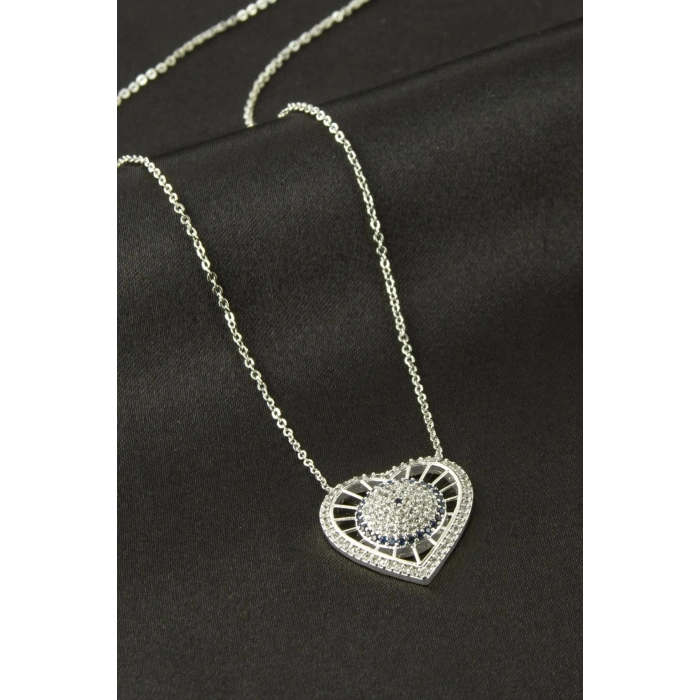 Kalp Zirkon Taşlı Kolye