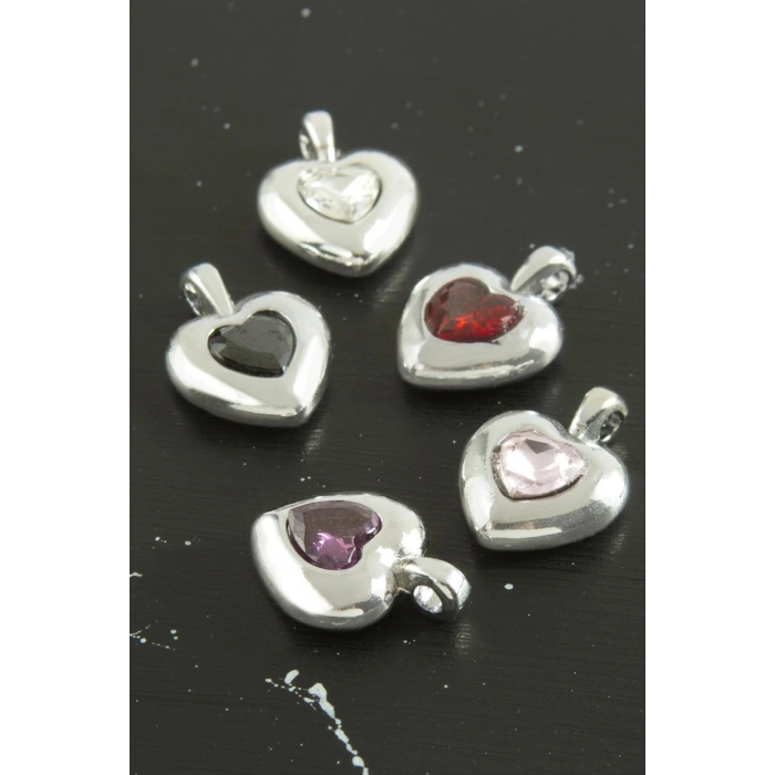 Kalp Zirkon Taşlı Tek Kulplu Aparat 1 Adet