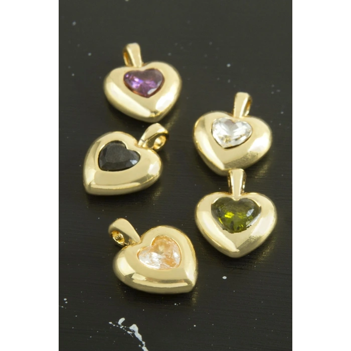 Kalp Zirkon Taşlı Tek Kulplu Aparat 1 Adet