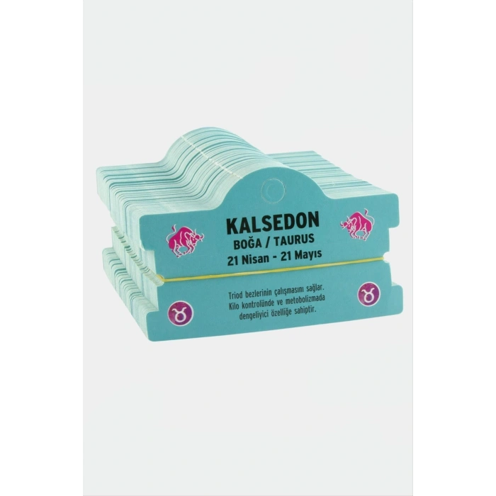 Kalsedon & Boğa Burç Bileklik Kartı