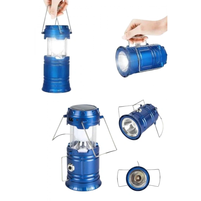 Kamp Feneri Şarj Edilebilir Güneş Enerjili Işıldak Usb Şarjlı