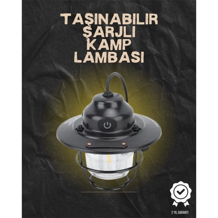Kamp Ve Bahçe İçin Retro Led Fener – Sıcak Işık, Uzun Ömürlü Batarya