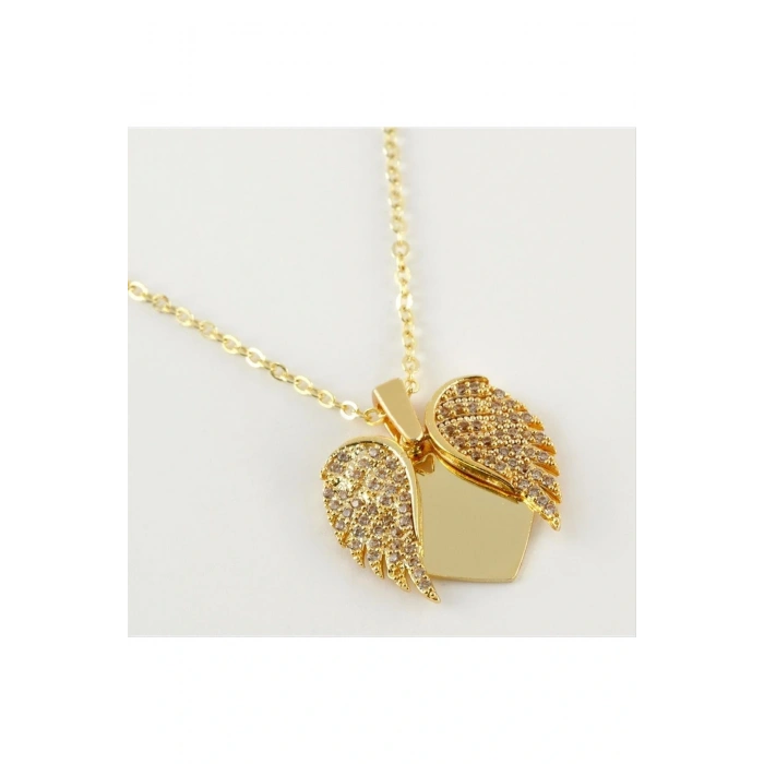 Kanat Açılır Kapanır Zirkon Taşlı Trend Kolye