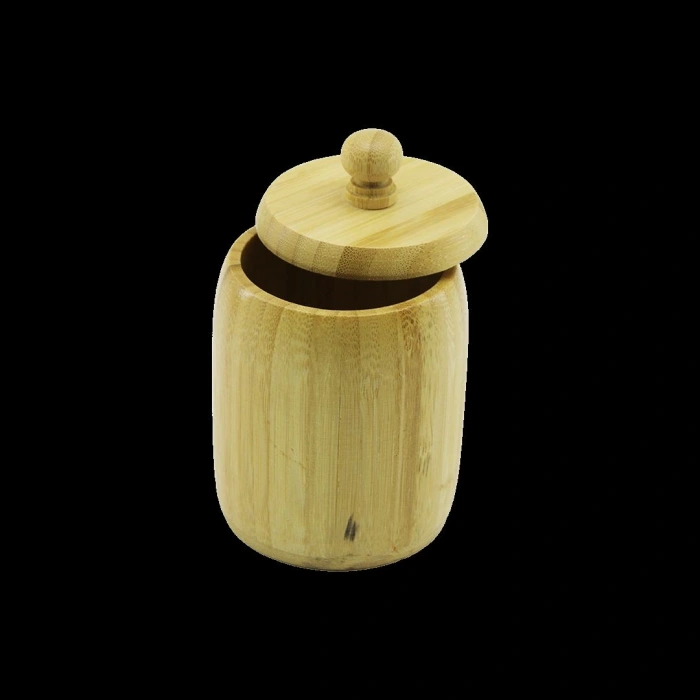 Kapaklı Ahşap Bambu Şekerlik 7.5 x 8.5 cm