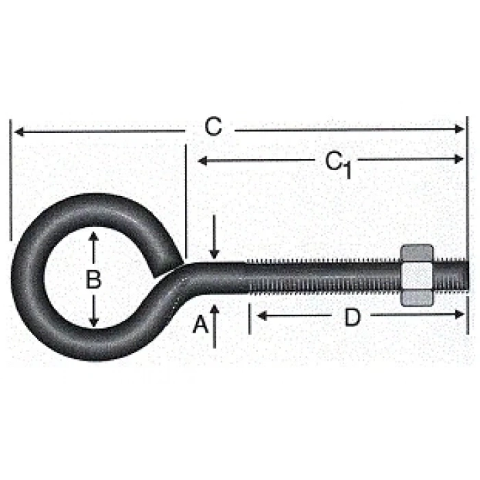 Kapalı Metrik Kanca M5 / 21x100 - 100 Adet