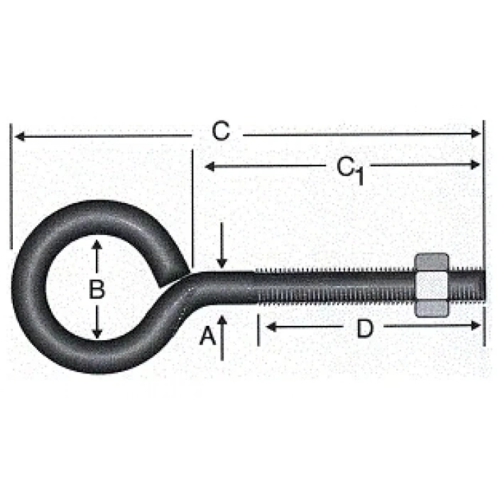 Kapalı Metrik Kanca M5 / 21x80 - 100 Adet