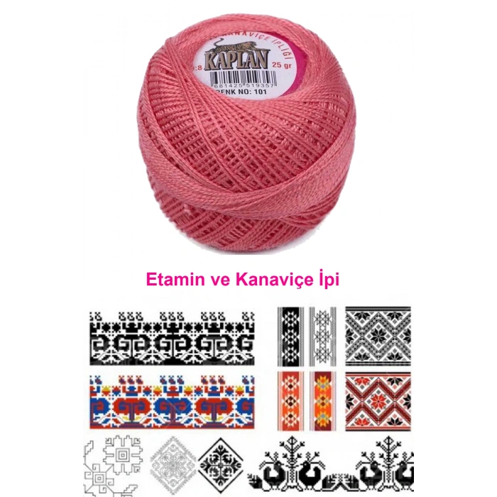 Kaplan Etamin Ve Kanaviçe İpi 8 No Kod/Renk: 101 - 