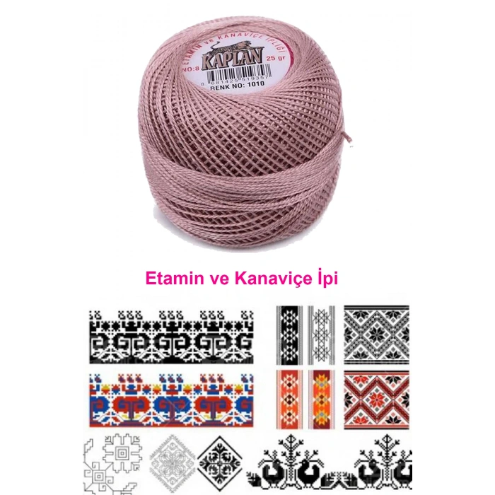 Kaplan Etamin Ve Kanaviçe İpi 8 No Kod/Renk: 1010 - 