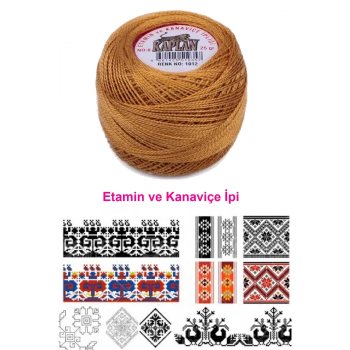 Kaplan Etamin Ve Kanaviçe İpi 8 No Kod/Renk: 1012 - 