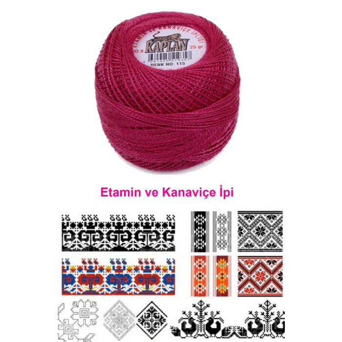 Kaplan Etamin Ve Kanaviçe İpi 8 No Kod/Renk: 115 - 