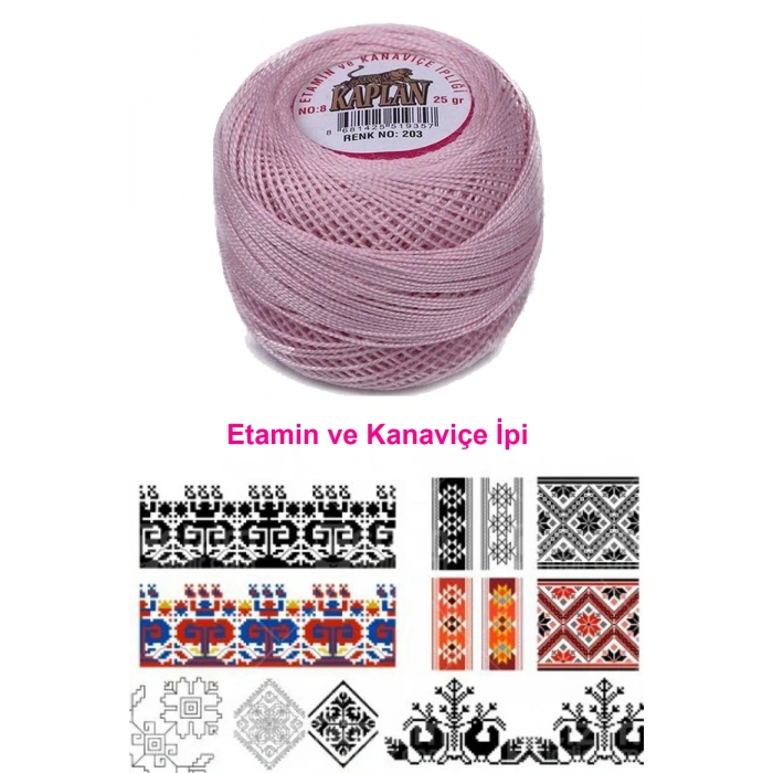 Kaplan Etamin Ve Kanaviçe İpi 8 No Kod/Renk: 203 - 
