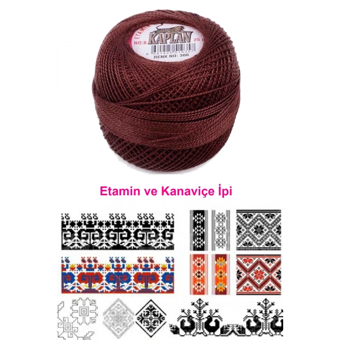 Kaplan Etamin Ve Kanaviçe İpi 8 No Kod/Renk: 300 - 